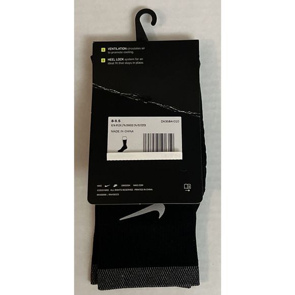 Nike Spark DA3584-010Lightweight Crew Running Socks Black Men(8-9.5) Wmn(9.5-11) - Picture 9 of 9